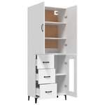vidaXL Buffet haut Blanc 69 5x34x180 cm Bois d'ingénierie