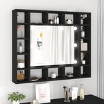 vidaXL Armoire à miroir à LED noir 91x15x76 5 cm
