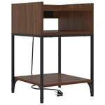 vidaXL Cabinet de chevet avec étagère 2 Pièces Chêne brun 40 x 40 x 61 cm