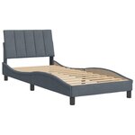 vidaXL Cadre de lit avec tête de lit Gris foncé 90x200 cm Velours