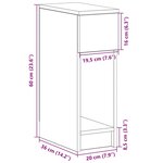 vidaXL Table de chevet avec tiroir vieux bois 20x36x60 cm