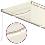 vidaXL Auvent automatique et store capteur de vent et LED 4x3 m Crème