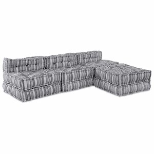 vidaXL Canapé modulaire Rayé 4 Pièces Gris clair 70 x 70 x 56 cm tissu