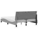 vidaXL Lit avec matelas Hanko gris clair 140x200 cm tissu