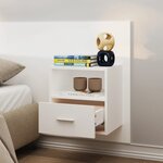 vidaXL Tables de chevet murales 2 Pièces Blanc