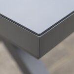 Table de jardin extensible 10 places xeres gris aluminium 180/240x100x77cm
