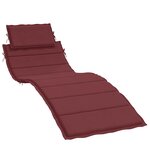 vidaXL Coussin de chaise longue rouge bordeaux mélangé 186x58x4 cm