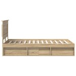 vidaXL Cadre de lit avec tête de lit Sonoma 120 x 190 cm Pin massif