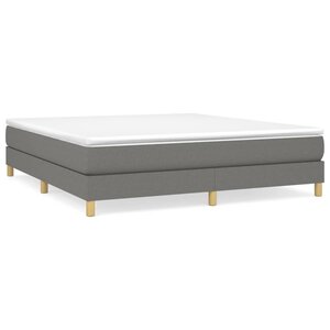 vidaXL Sommier à lattes de lit avec matelas Gris foncé 180x200cm Tissu