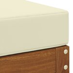 vidaXL Banc de jardin avec coussin Naturel et Crème 115 x 43 x 45 cm