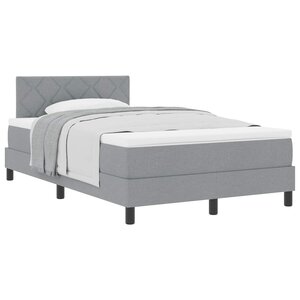 vidaXL Lit à ressorts avec tête de lit Gris clair 120 x 190 cm tissu