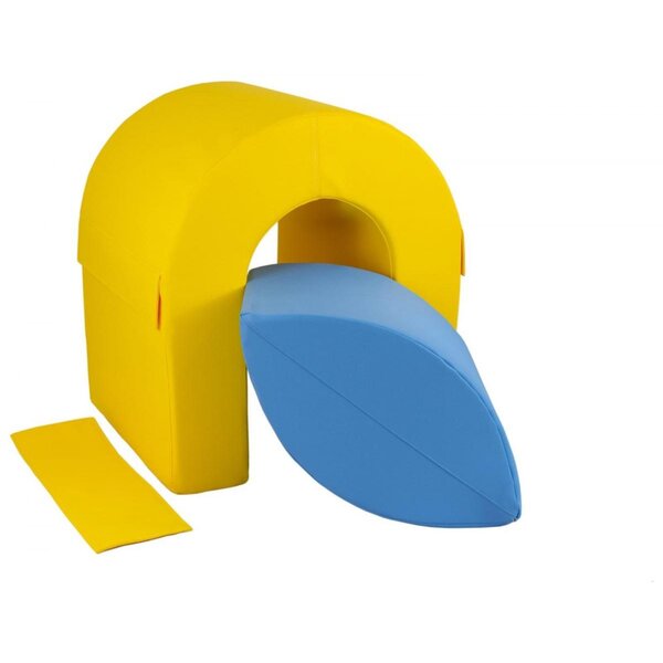 Set de 2 blocs en mousse jaune  vert  orange  bleu clair