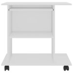 Bureau table poste de travail meuble d'ordinateur informatique étude d'ordinateur 80 x 50 x 75 cm bois d'ingénierie blanc 02_0023717