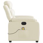 vidaXL Fauteuil de massage inclinable électrique crème similicuir