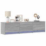 vidaXL Meuble TV avec LED sonoma gris 165x34x40 cm bois d'ingénierie