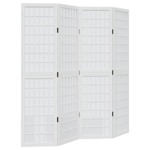 vidaXL Cloison de séparation 4 panneaux blanc bois de paulownia massif