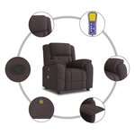 vidaXL Fauteuil de massage inclinable Marron foncé Tissu
