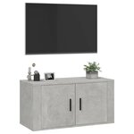 vidaXL Meuble TV mural Gris béton 80x34 5x40 cm