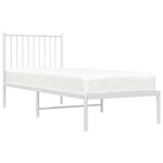 vidaXL Cadre de lit métal sans matelas avec tête de lit blanc 75x190cm
