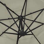 vidaXL Parasol à 4 niveaux avec mât en aluminium Sable 3x3 m