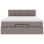 vidaXL Lit ottoman avec matelas taupe 140x200 cm tissu