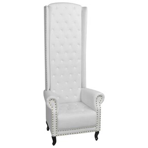 vidaXL Chaise à dossier haut blanc similicuir