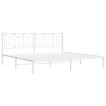 vidaXL Cadre de lit métal avec tête de lit blanc 193x203 cm