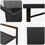 vidaXL Set de repas de jardin 7 pièces Noir Rattan Poly