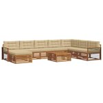vidaXL Ensemble de canapés d'extérieur 9 pc Naturel et Beige