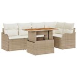 vidaXL Ensemble de canapé de jardin avec coussin 6 Pièces beige et crème