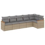 vidaXL Salon de jardin avec coussins 6 Pièces beige résine tressée