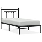 vidaXL Cadre de lit métal sans matelas avec tête de lit noir 90x190 cm