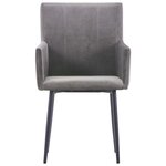 vidaXL Chaises à manger avec accoudoirs lot de 4 gris velours