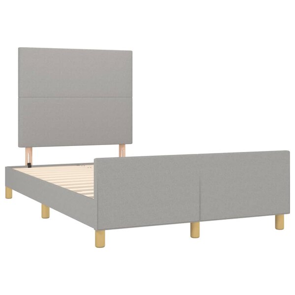 vidaXL Cadre de lit avec tête de lit gris clair 120x190 cm tissu