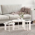 vidaXL Ensemble de tables basses 3 Pièces Blanc 47 5 x 47 5 x 27 cm