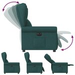 vidaXL Fauteuil inclinable électrique Vert foncé Tissu