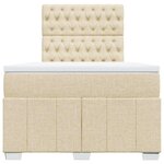 vidaXL Sommier à lattes de lit avec matelas crème 120x190 cm tissu