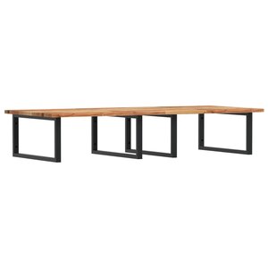 vidaXL Étagère de vasque murale acier et bois massif d'acacia