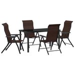 vidaXL Ensemble de salle à manger pour jardin 5 Pièces Marron