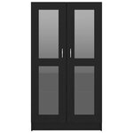 vidaXL Armoire à vitrine Noir 82 5x30 5x150 cm Bois d'ingénierie