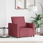 vidaXL Canapé Lit Simple Rouge bordeaux 90 x 165 x 87 cm tissu