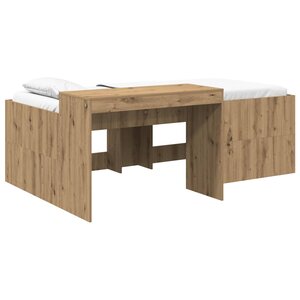 vidaXL Lit haut pour enfants avec bureau Chêne artisanal 75 x 190 cm