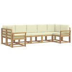 vidaXL Ensemble de canapés d'extérieur 7 pc Blanc et crème