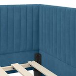 vidaXL Cadre de lit d'angle avec tête de lit Bleu 90 x 190 cm Velours
