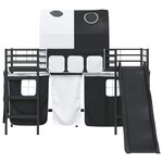 vidaXL Lit mezzanine pour enfants Noir 90 x 190 cm Métал