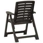 vidaXL Ensemble de bistro pliable 3 Pièces Plastique gris