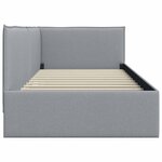 vidaXL Cadre de lit d'angle Gris clair 90 x 200 cm tissu