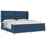 vidaXL Lit à ressorts avec matelas gris foncé 90x190 cm Bleu tissu