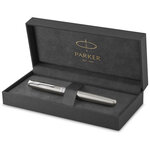 Parker sonnet stylo plume  acier inoxydable  plume moyenne  encre noire  coffret cadeau