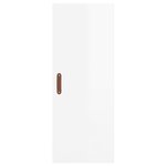 vidaXL Buffet haut Blanc brillant 34 5x34x180 cm Bois d'ingénierie